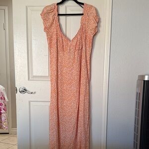 H&M Orange Floral Maxi Dress